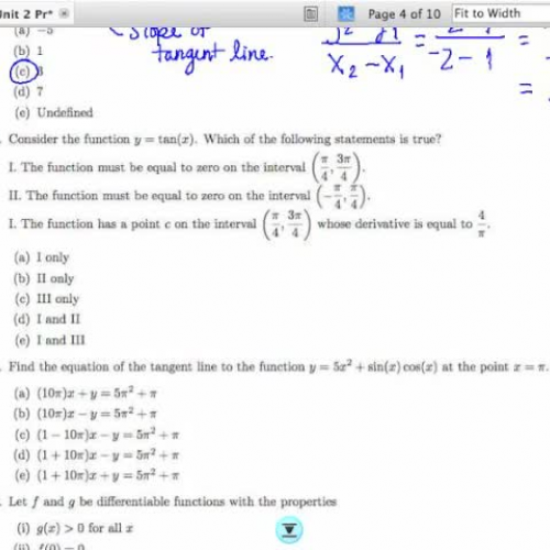Unit 2 Practice Exam Problem 10