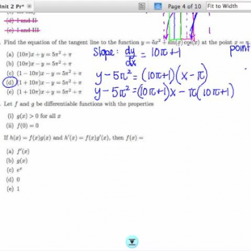 Unit 2 Practice Exam Problem 12