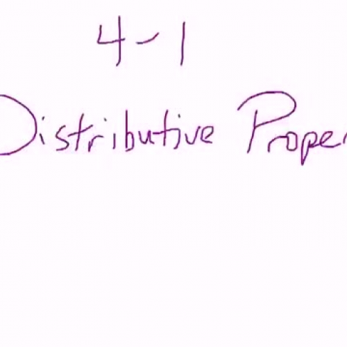 4-1 Distributive Property