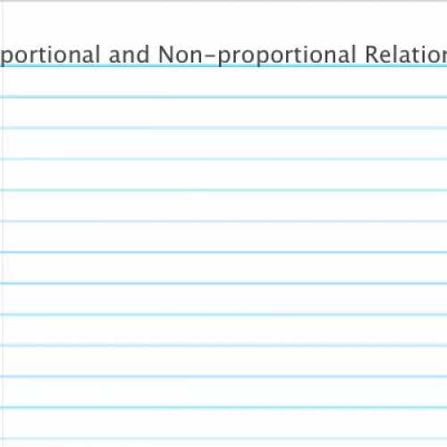 Proportional and Nonproportional Relationship