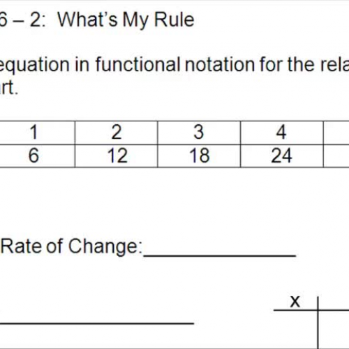 TOPIC 6-2 What’s My Rule