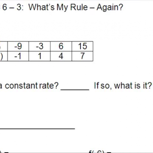 TOPIC 6 - 3 What’s My Rule - Again