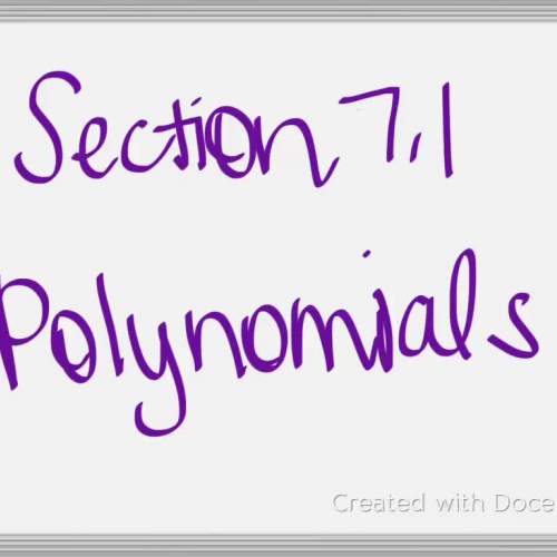 Video 7.1 Polynomials
