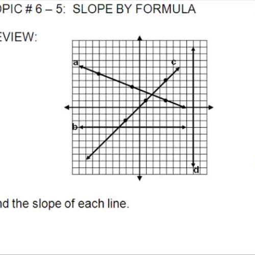 TOPIC 6 - 5 Slope By Formula