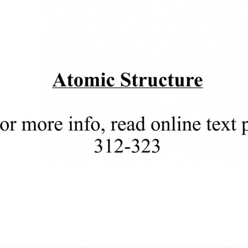 Atomic Structure Part 1