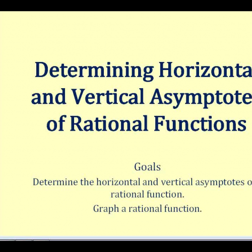 Determining Vertical and Horizontal Asymptote
