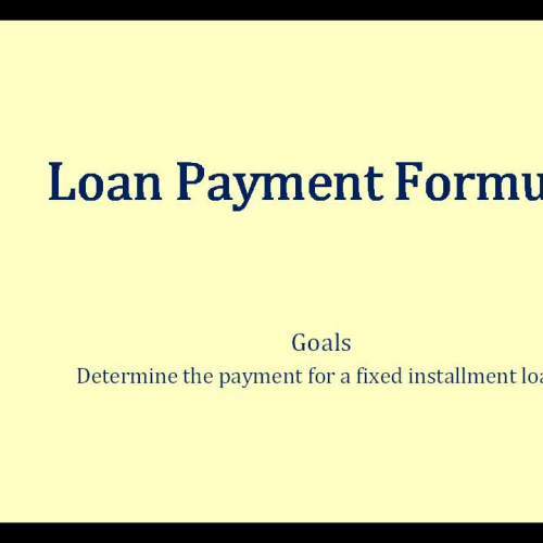 Determining the Monthly Payment of an Install