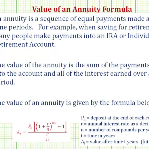 Derive the Value of an Annuity Formula (Compo