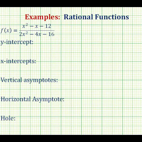 Ex_ Find the Intercepts, Asymptotes, and Hole