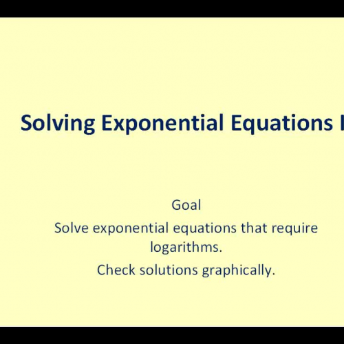 Solving Exponential Equations - Part 2 of 2