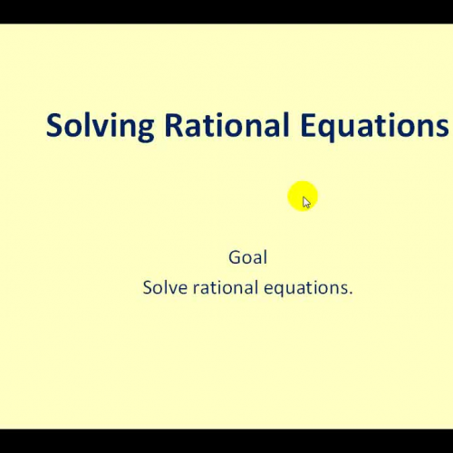 Solving Rational Equations