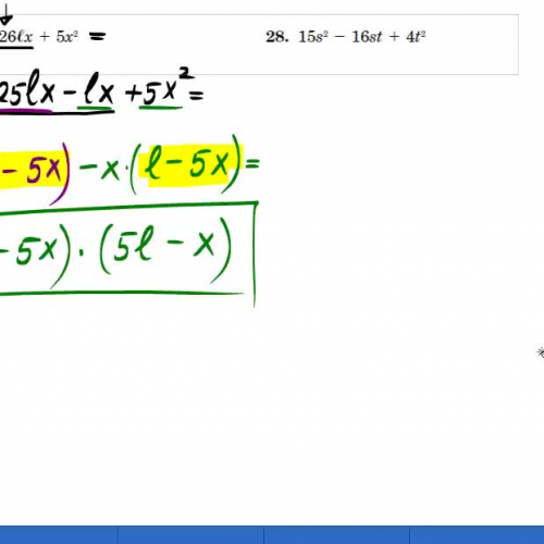 Factoring by grouping