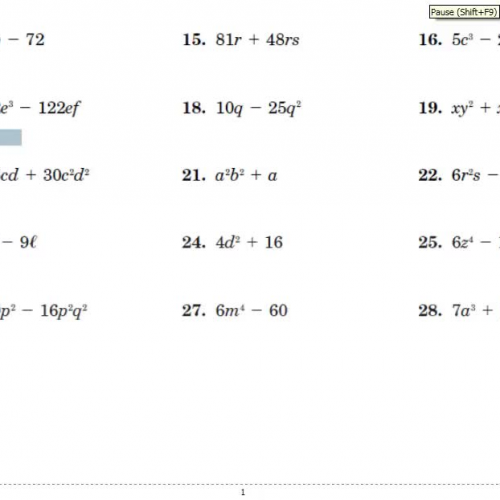 Factoring monomials