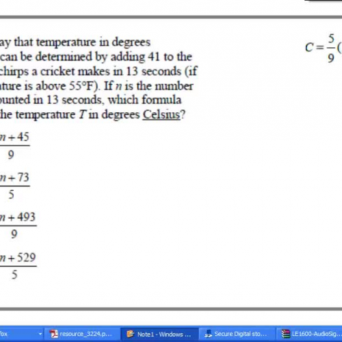 HSPE Temperature conversion equation