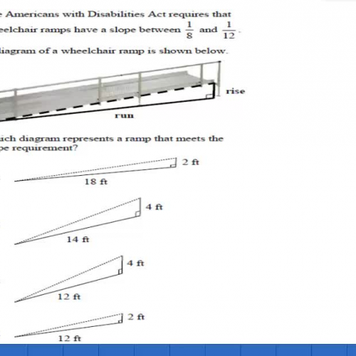 Math HSPE Slope of a line comparing