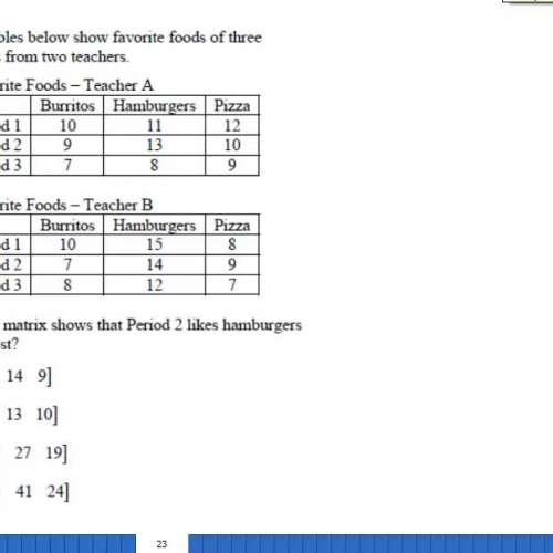 Matrices addition for proficiency exam