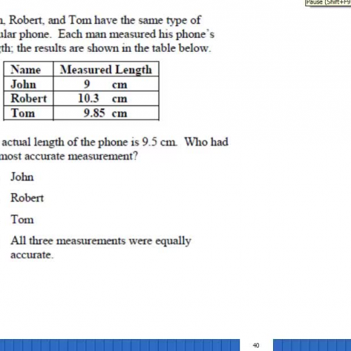 Measurement accuracy