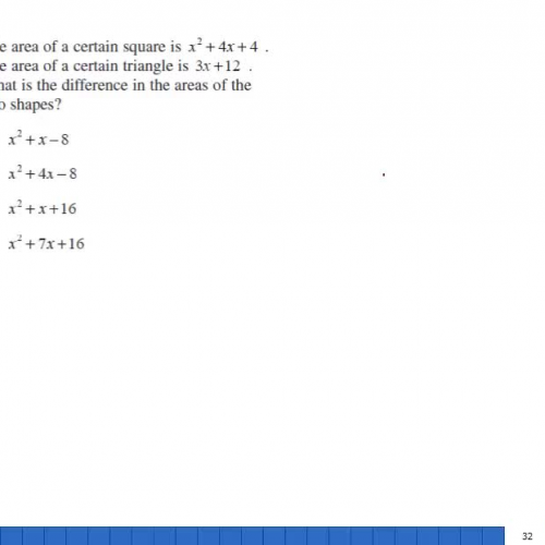 Polynomials- subtraction