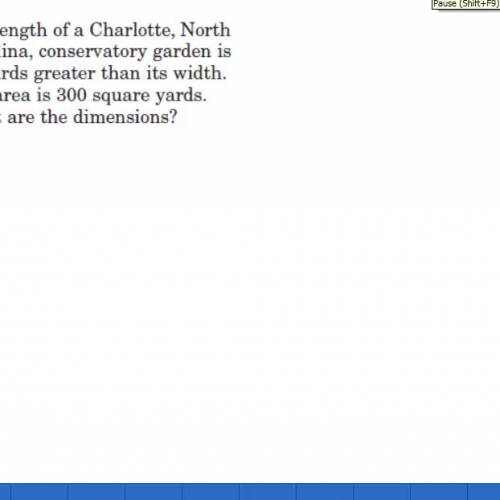 Qadratic equation for areas