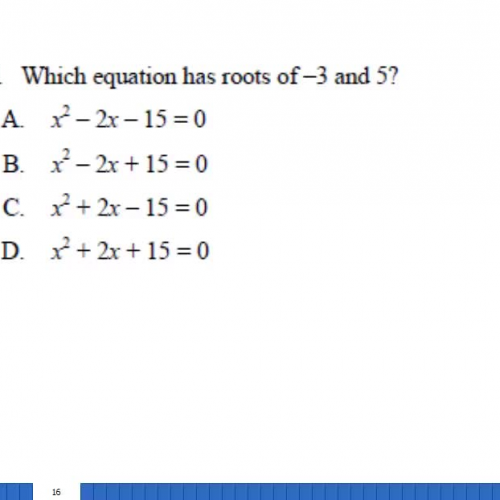 Solving a quadratic equation 1