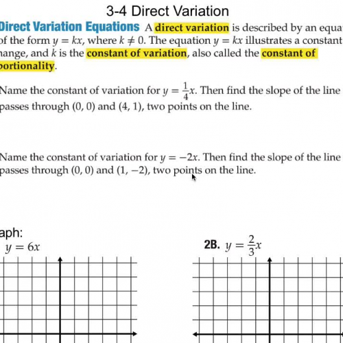 3-4 Direct Variation