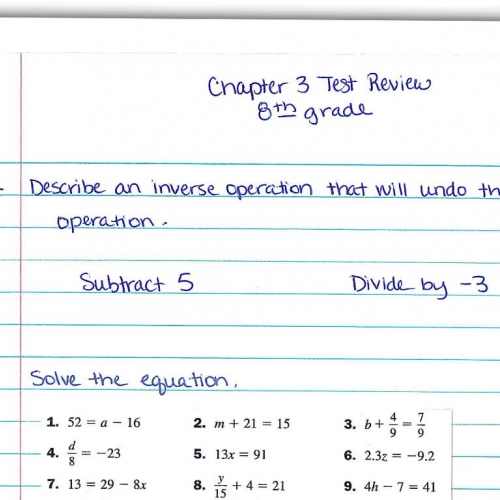 8th grade chapter 3 test review