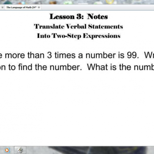 Lesson 3 - Translate Verbal Expressions into 