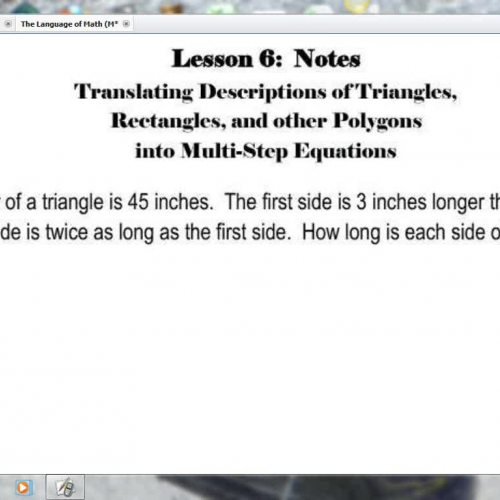 Lesson 6 - Translating Geometric Descriptions