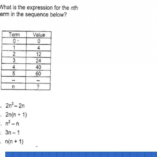 Finding the Nth term from a T-table