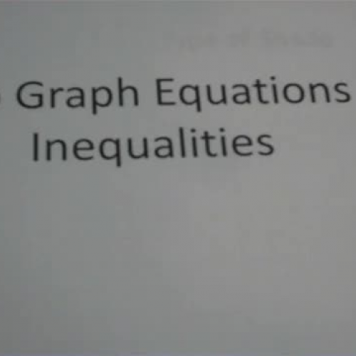 Graphing Equations and Inequalities Pt 1