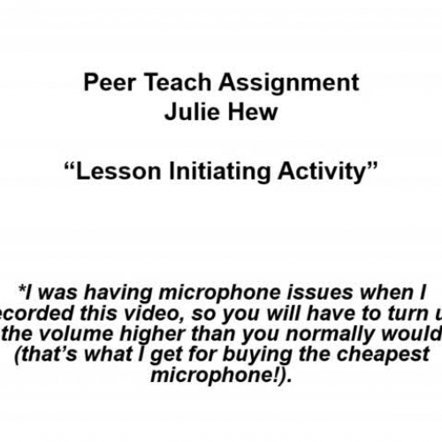 Lesson Initiating Activity