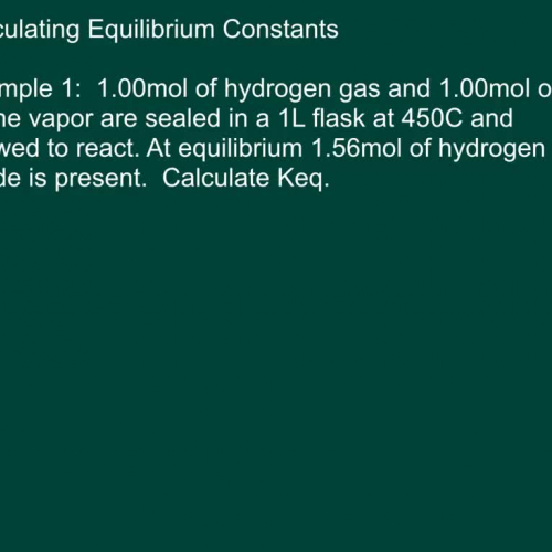 Advchem 3.2 continued Equilibrium constants