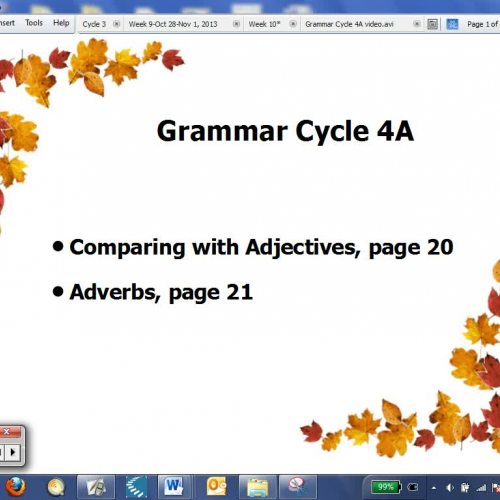 Grammar Cycle 4A video