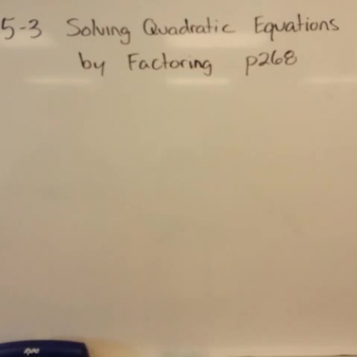 HLWW Algebra 2: lesson 5-3