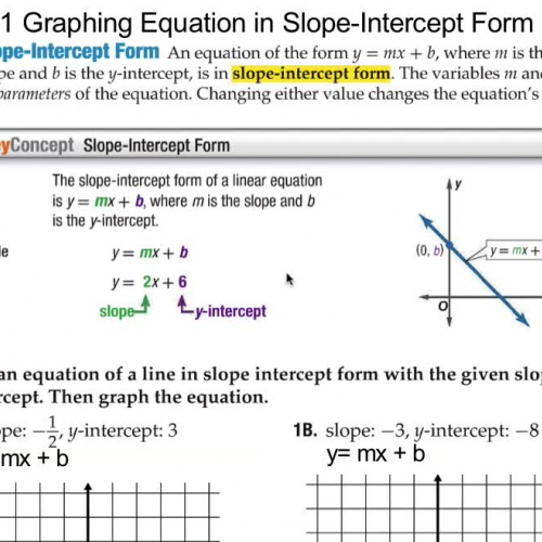 4-1 Graphing Equations in Slope-Intercept For