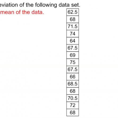 Calculating Standard Deviation