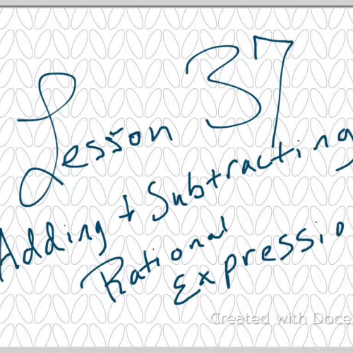 Algebra II Lesson 037