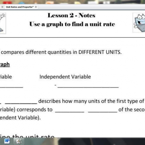 Lesson 2 - Use a graph to find a unit Rate