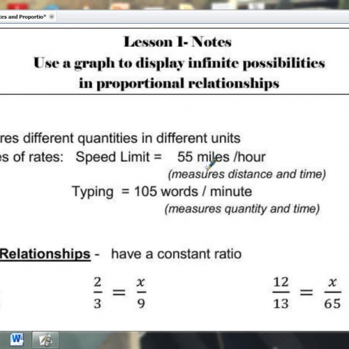 Lesson 1 - Use a Graph to Find Proportional R