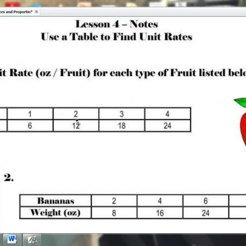 Lesson 4 - Use a Table to Find Unit Rates