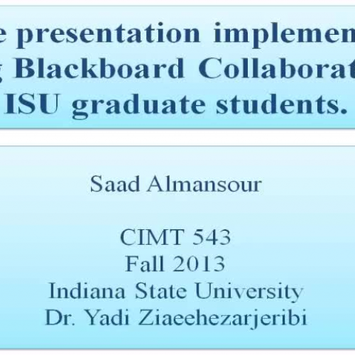 CIMT 543 - Fall 2013 - Video Project 