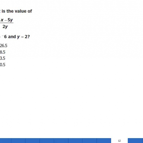 Evaluating algebraic expressions