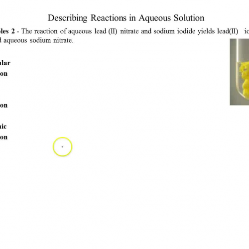 example 2 - describing precipitation reaction