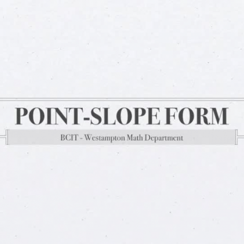Point-Slope Form