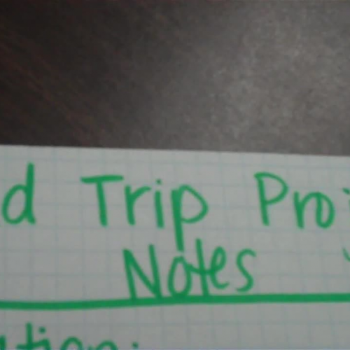 Road Trip Project Notes Setup