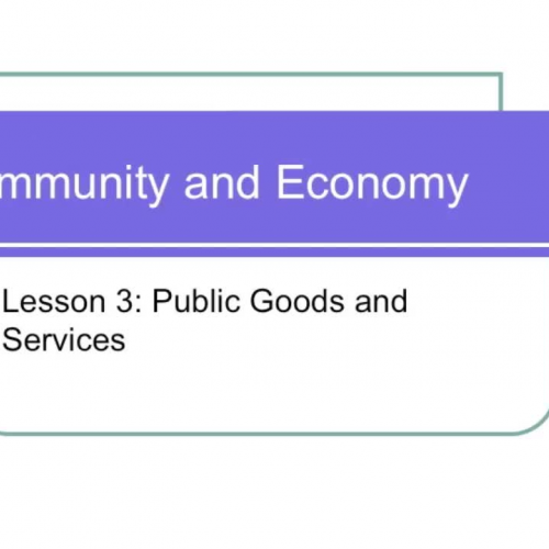 Public Goods and Services