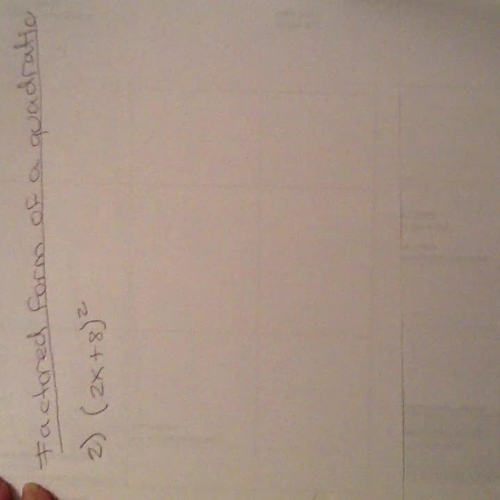 Factored Form of Quadratics - 2