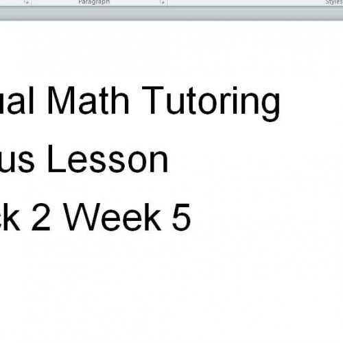 Virtual Math Session Block 2 Week 5