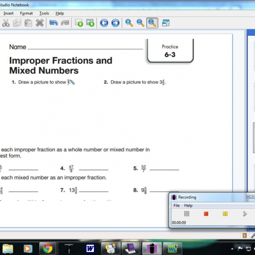 6-3 Improper Fractions and Mixed Numbers