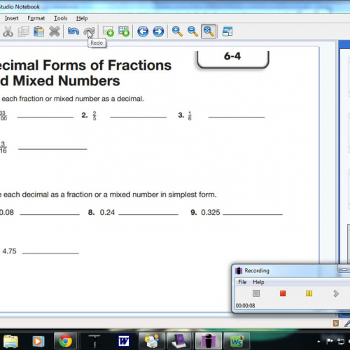 6-4 Decimal Forms of Fractions and Mixed Numb